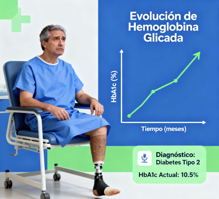 Mortalidad asociada a una amputación mayor en paciente diabético.